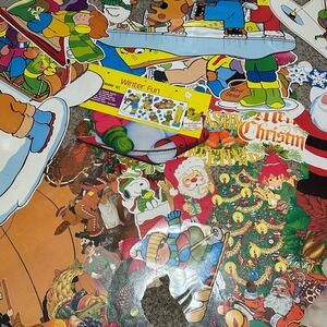 Vintage Bulletin Board Cut Outs Mixed Lot Multi Good Christmas Fall Thanksgiving